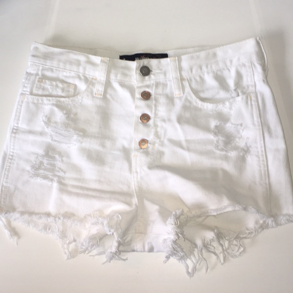 white denim shorts